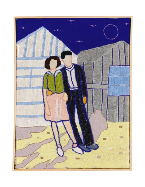 Dans les bras d'Essaouira, 2023. Broderie à la main sur lin. Margaux Derhy