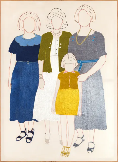 Les Invisibles 1, 2024. Broderie à la main au fil de sabra sur coton. Margaux Derhy