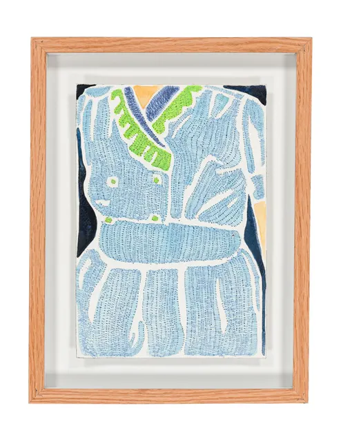 Studio Mogador 1947 - Signe 3, 2025. Aquarelle et broderie sur papier Arches. Margaux Derhy