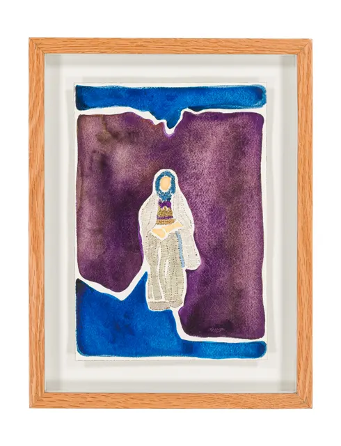 Mères Souveraines - dessin 4, 2025. Aquarelle et broderie sur papier. Margaux Derhy