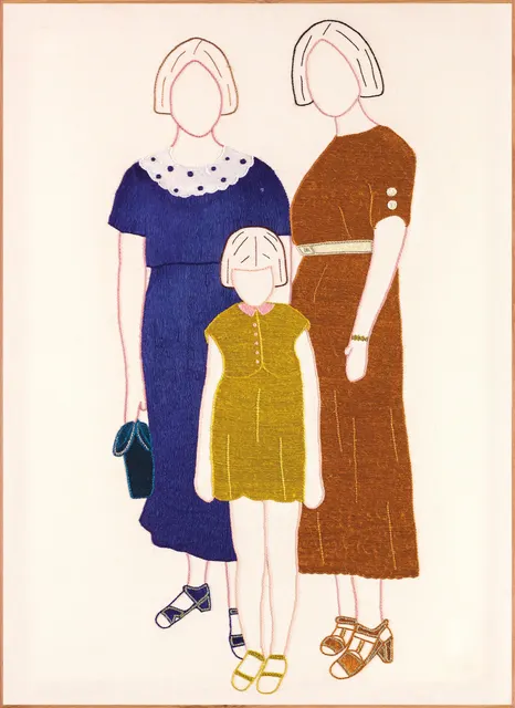 Les Invisibles 4, 2024. Broderie à la main au fil de sabra sur coton. Margaux Derhy
