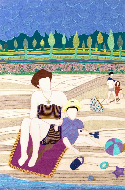 Et que Lydia s'en souvienne, 2024. Broderie et sfiffa à la main sur lin. Margaux Derhy