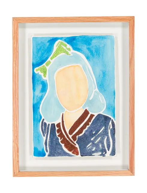 Studio Mogador 1947 - Signe 5, 2025. Aquarelle et broderie sur papier Arches. Margaux Derhy