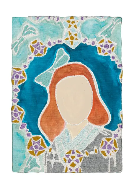 Studio Mogador 1947 - Prélude 4, 2025. Peinture et broderie sur coton. Margaux Derhy