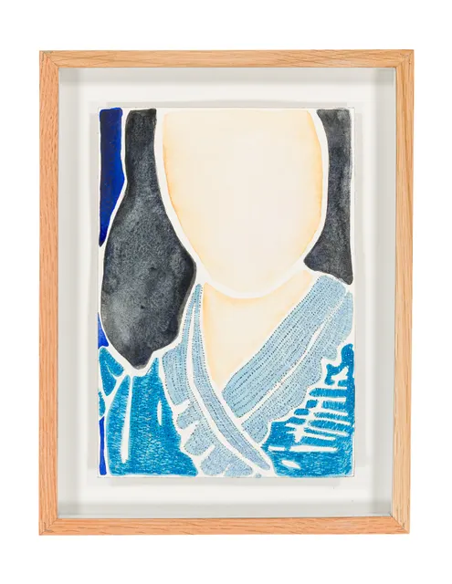 Studio Mogador 1947 - Signe 6, 2025. Aquarelle et broderie sur papier Arches. Margaux Derhy