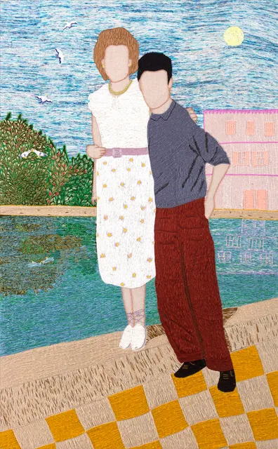 Cela dit comme tu l'aimes, 2024. Broderie à la main sur coton. Margaux Derhy