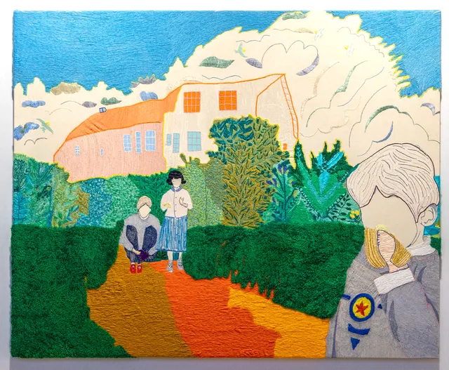 Poésie Pastorale, 2023. Broderie à la main sur coton. Margaux Derhy