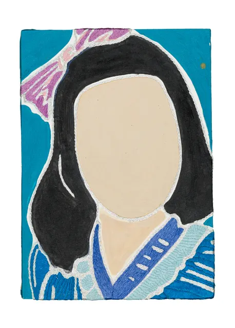 Studio Mogador 1947 - Prélude 1, 2025. Peinture et broderie sur coton. Margaux Derhy